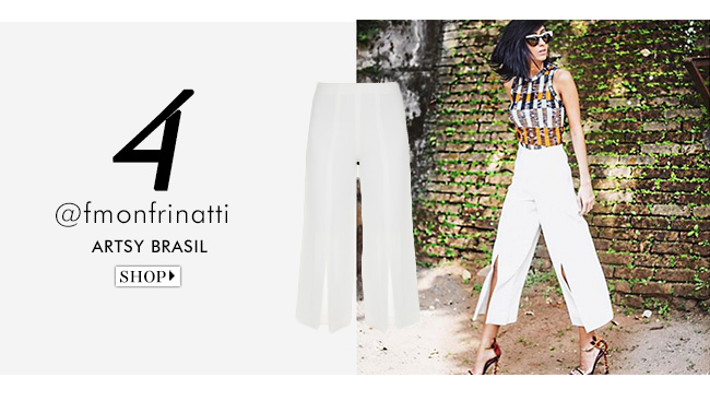 insta-shop francesca monfrinatti veste calça artsy brasil à venda no gallerist blog & shop