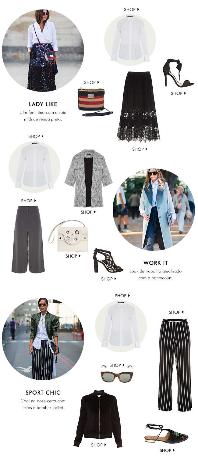 3 maneiras de usar camisa branca