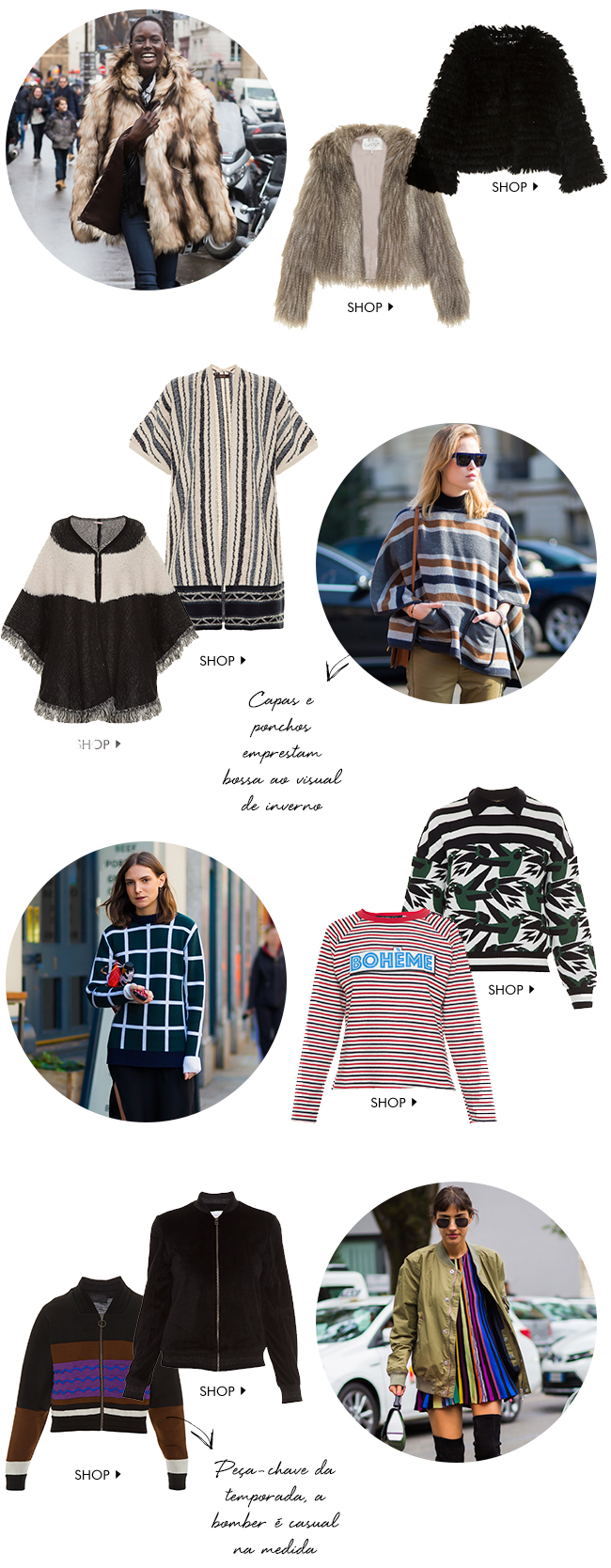 casaco inverno 2016 bomber poncho tricot moletom pele