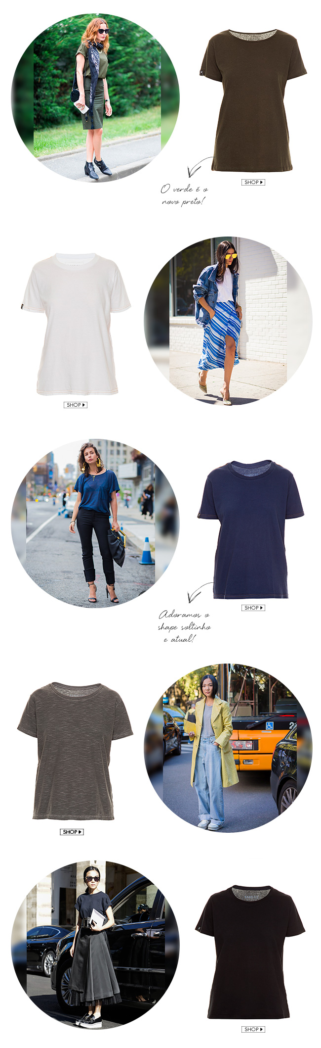 looks street style com t-shirt peça-chave nas coleções da banditee