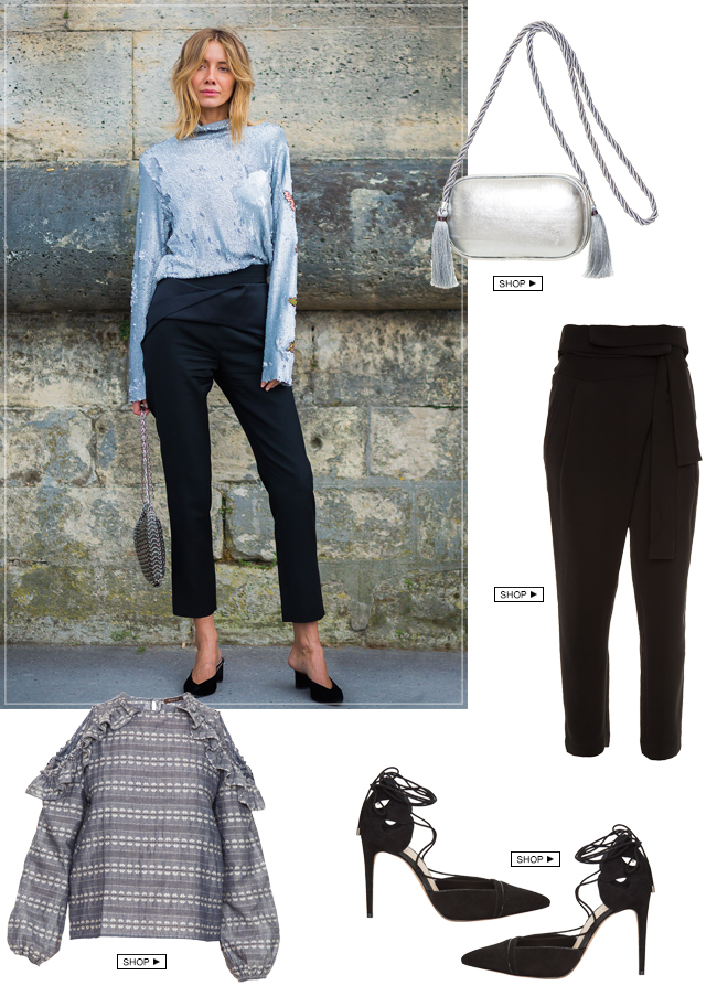 look festas final de ano preto e prata