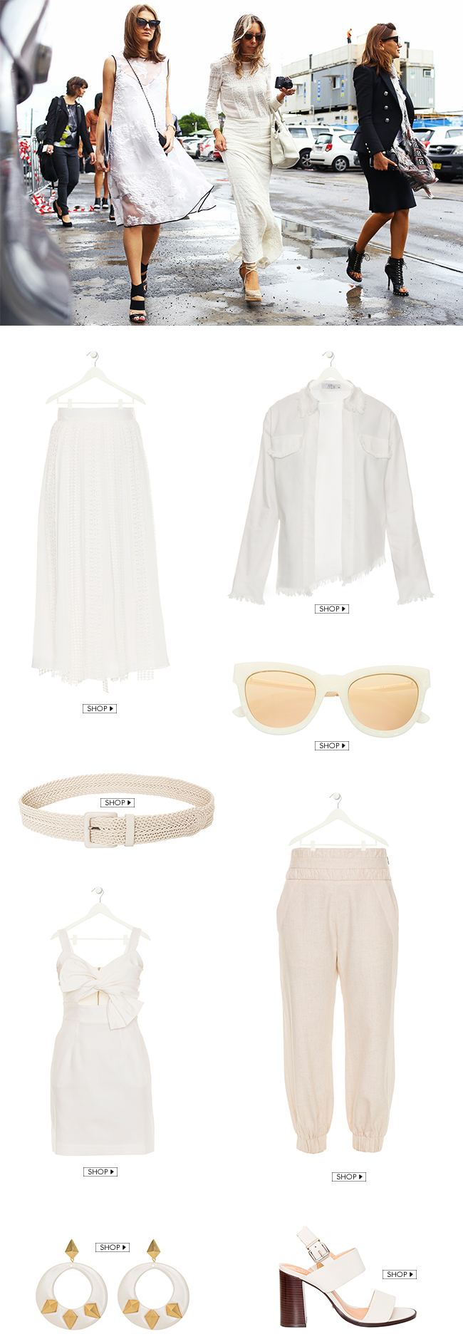 seleção branco e off white gallerist para o verão