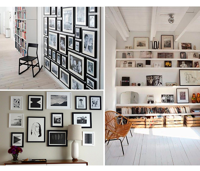 ideias de decoração com galeria de quadros