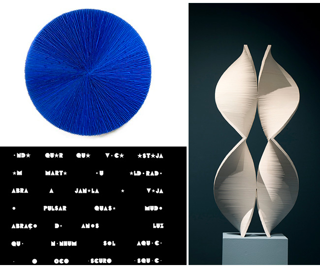 obras de artistas como Augusto de Campos, que participam da Feira PARTE 2015 no Paço das Artes, em São Paulo