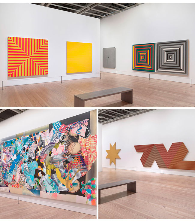 obras da mostra Frank Stella: a retrospective, em cartez até fevereiro no Whitney Museum, em Nova York