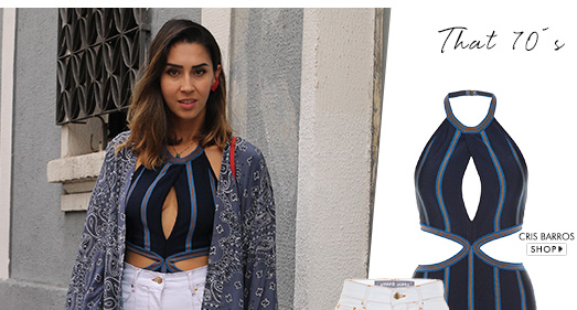 Dani Mello usa body e kimono Cris Barros