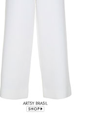 Paulinha Sampaio: Calça Pantacourt Botão Off Artsy