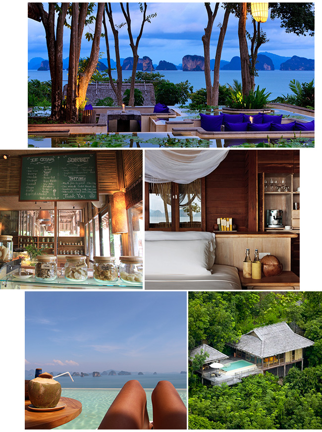 Mix de Imagens do resort Six Senses