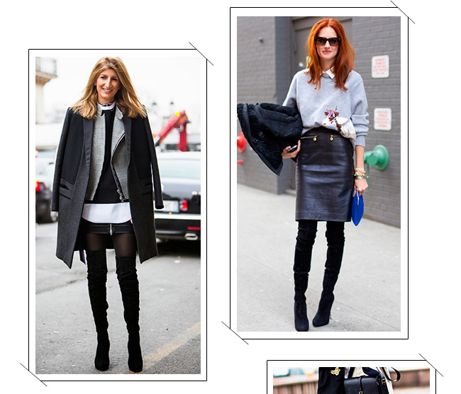 looks street style over the knee boots