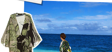 Mari Cassou utilizando look usado em sua viagem à Noa Caledônia.