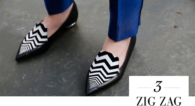 sapatos estampados ziguezague