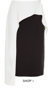 Saia Lápis Crepe Bicolor