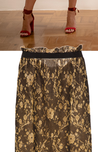 Saia Midi Jakar Brocado