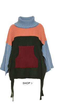 Poncho Tricot Aline Blue