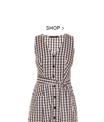 Vestido Midi Vichy Botão