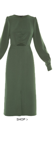 Vestido Mídi Manga Longa