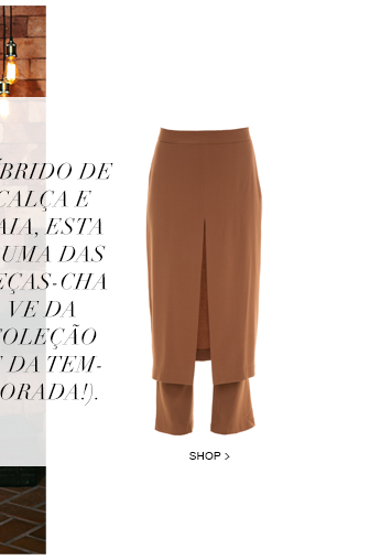 Calça Pantacourt Saia Fenda Artsy