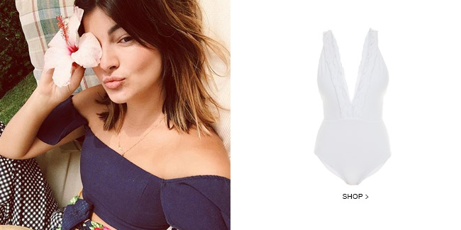 Designer Lu Botto usando peça de roupa vendida no Gallerist