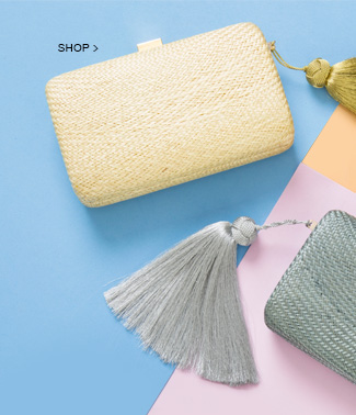 clutch Serpui Marie revestida de palha à venda no Gallerist Blog & Shop