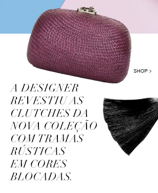 clutch Serpui Marie revestida de palha à venda no Gallerist Blog & Shop