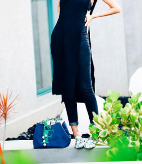 Francesca Monfrinatti Francesca Monfrinatti com look criado com peças vendidas no Gallerist