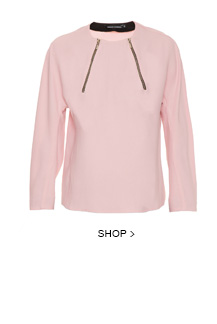 Blusa Manga Longa Zíper Pink Reinaldo Lourenço