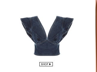 Blusa Alça Babado Jeans Cruise+Gallerist