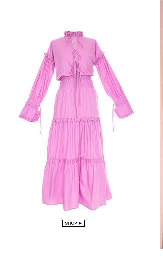 Vestido Tricoline Laços Rosa Cruise+Gallerist