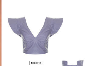 Blusa Alça Babado Couro Lilás Cruise+Gallerist