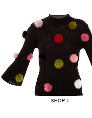 Blusa Tricot 78 Pompom Preto