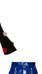 Saia Bolsos Couro Azul