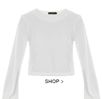 Blusa Cropped Manga Bufante