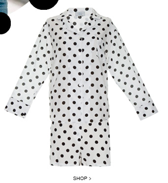 Conjunto Shorts Pois Branco e Preto