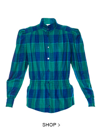 Camisa Peplum Xadrez Verde